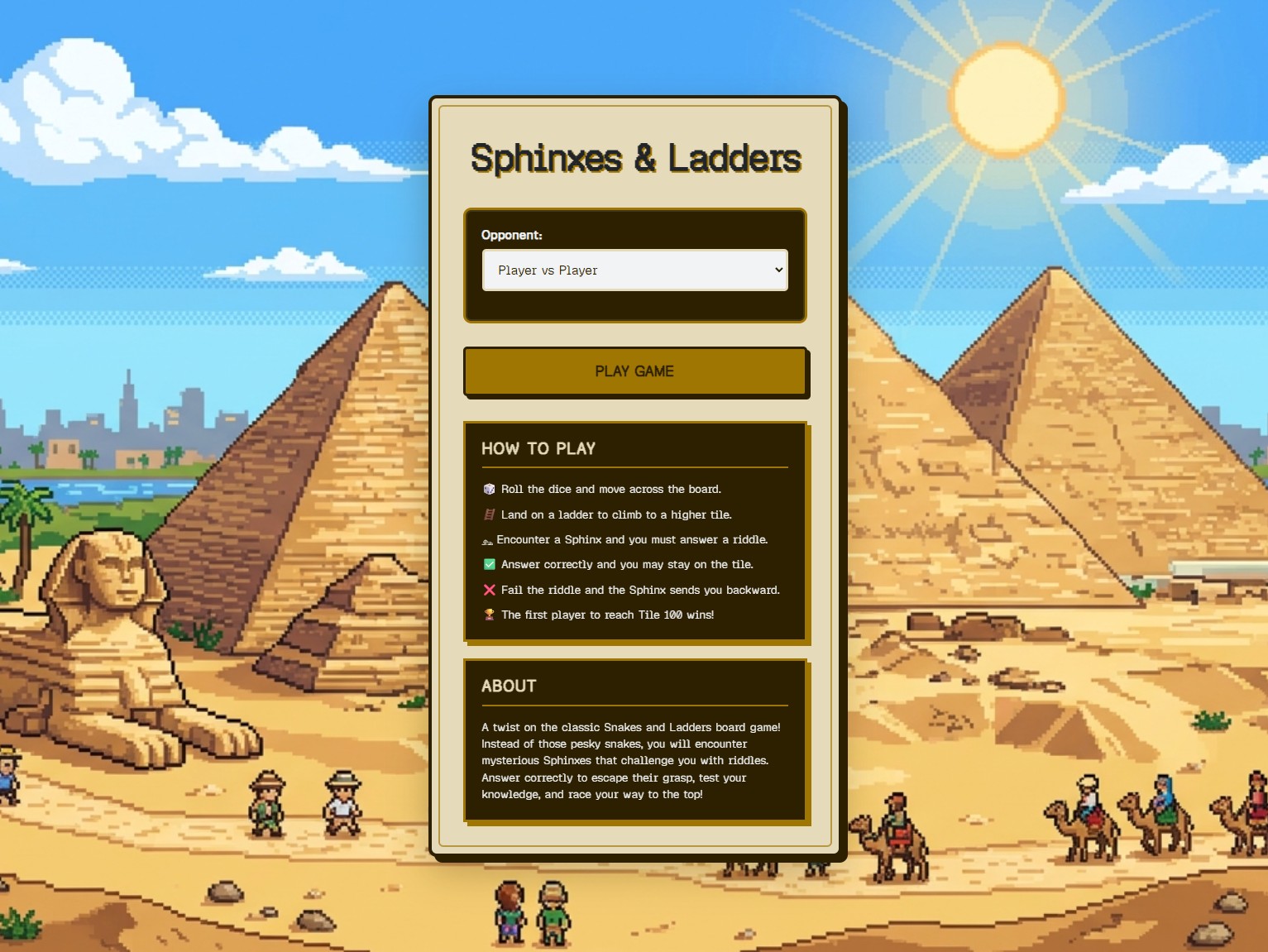 Sphinx and Ladder Web Game