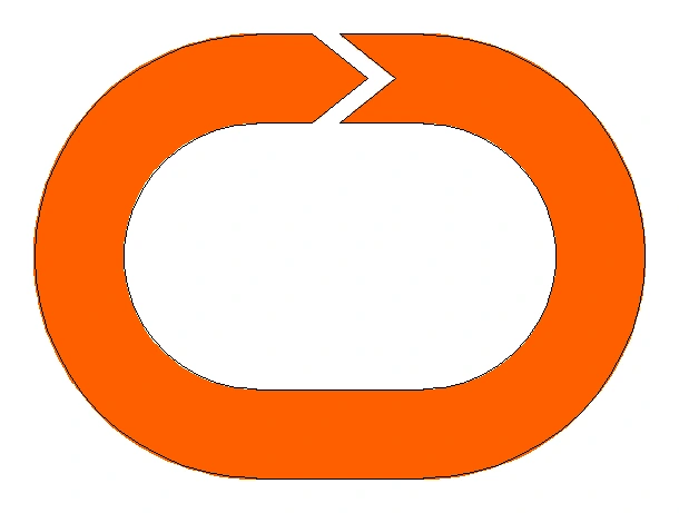 First CO-DE-SIGN oval concept with thin black outlines and a single arrow notch